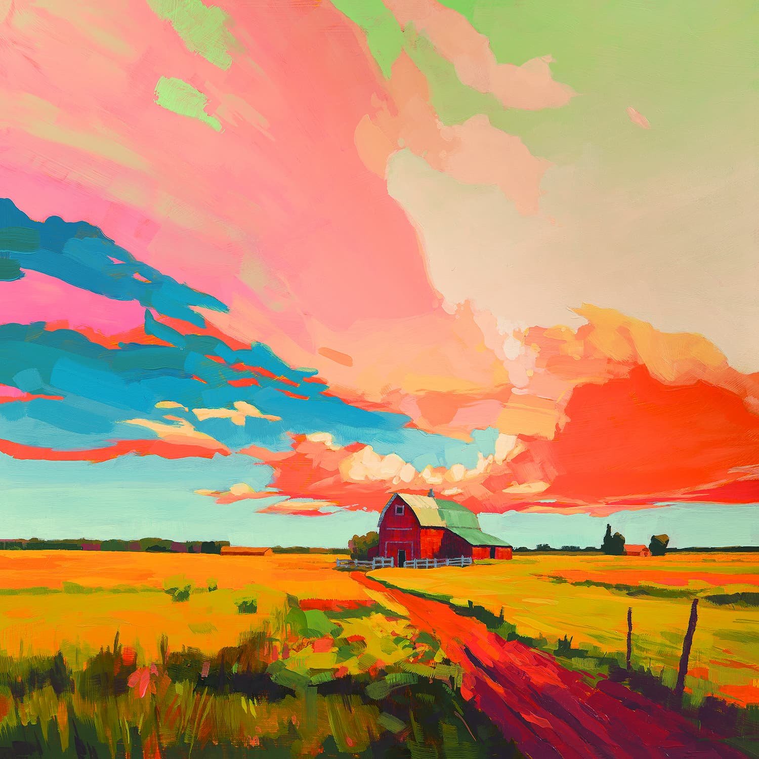 Jim Musil's painting Titled Wisconsin Farm